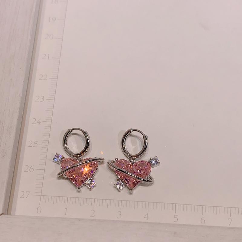Pink Zircon Love Affordable Luxury Fashion Earrings