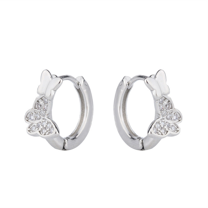 Women's Diamond Mounted Bowknot For Simple Gentle Elegant Exquisite Ear Clip Earrings