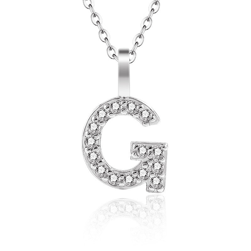 Diamond Inlaid Zircon English Letter Female Pendants