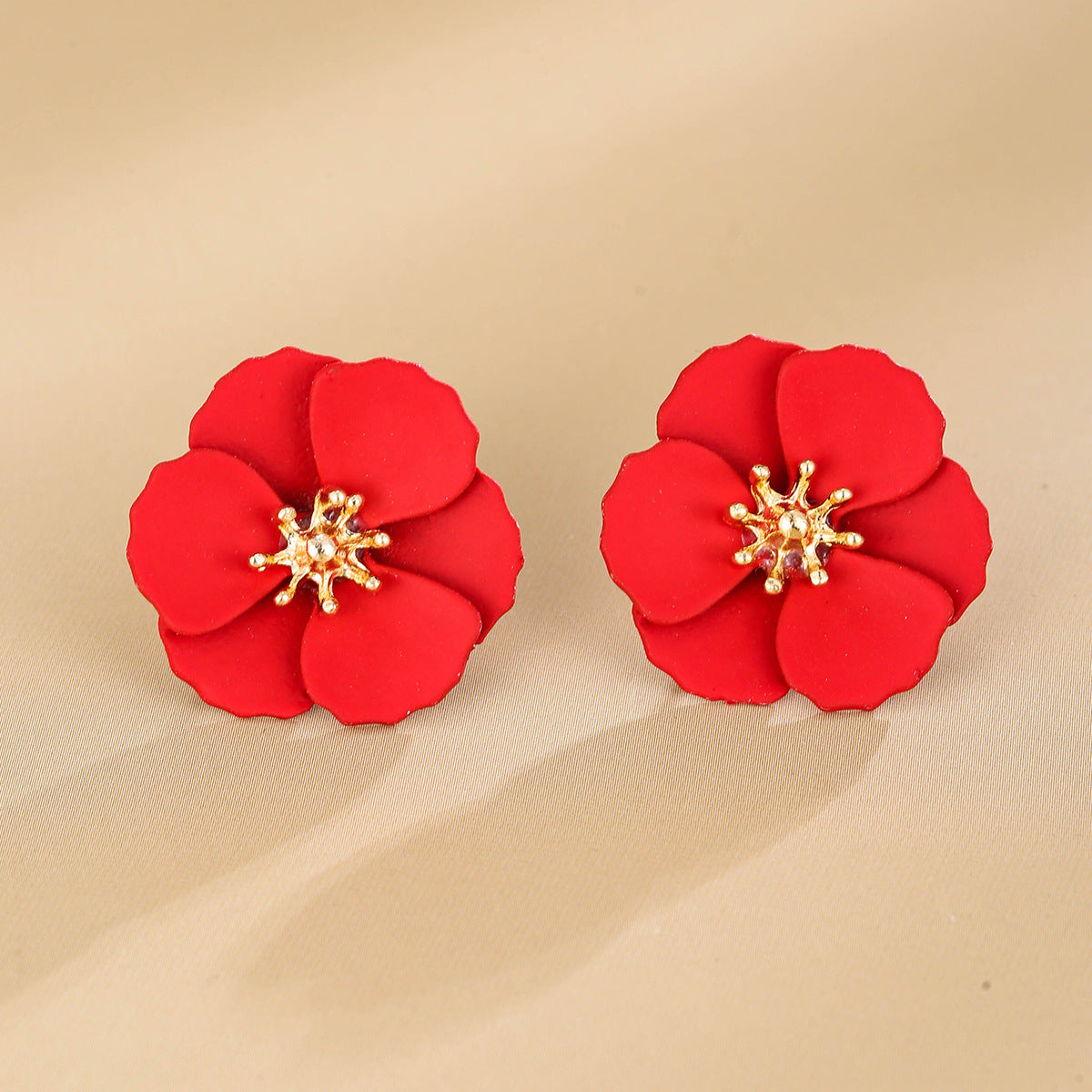 Frosted Paint Flower Sweet Natural Elegance Retro Rings