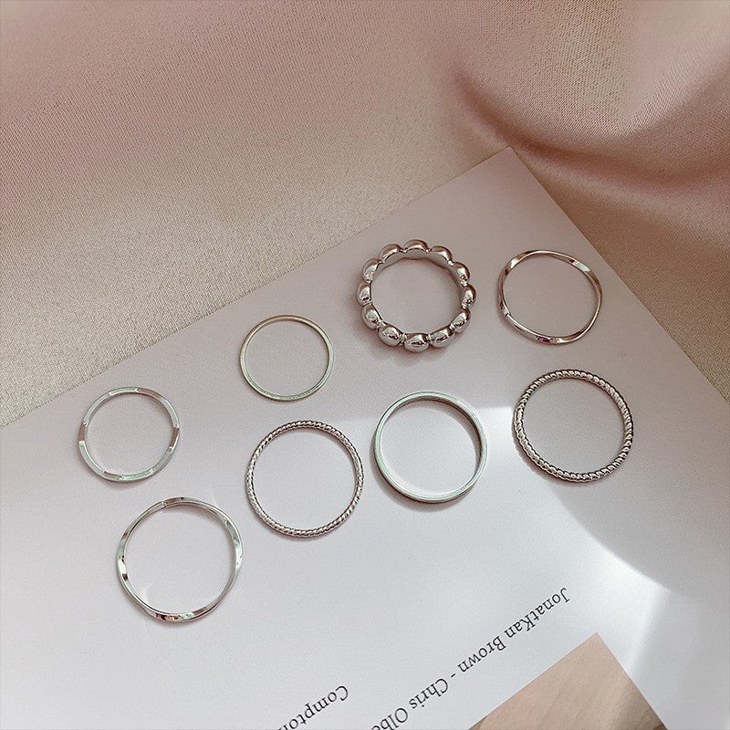 Cold Style Simple Suit Combination Female Opening Adjustable Index Finger Ring