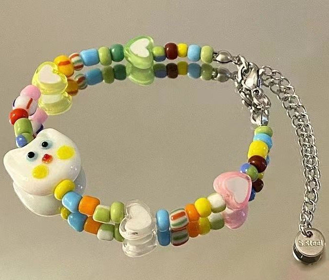 Cute Little Monster Strawberry Colorful Beaded Bracelets