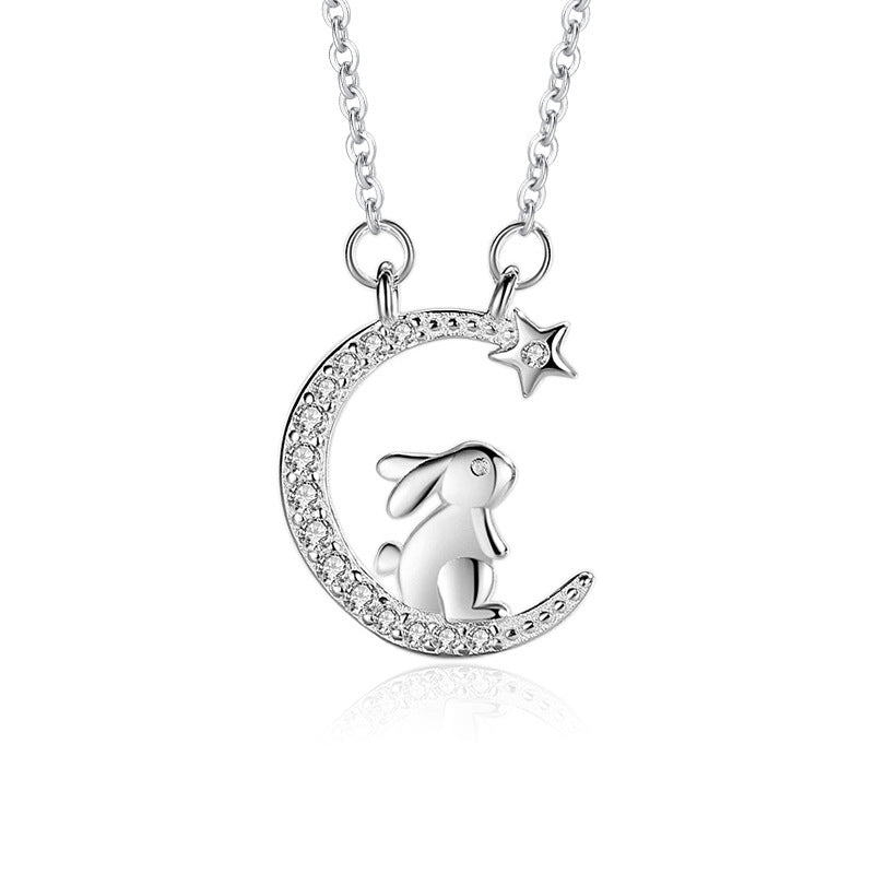 Adorable Rabbit Style Cute Mori Diamond Necklaces