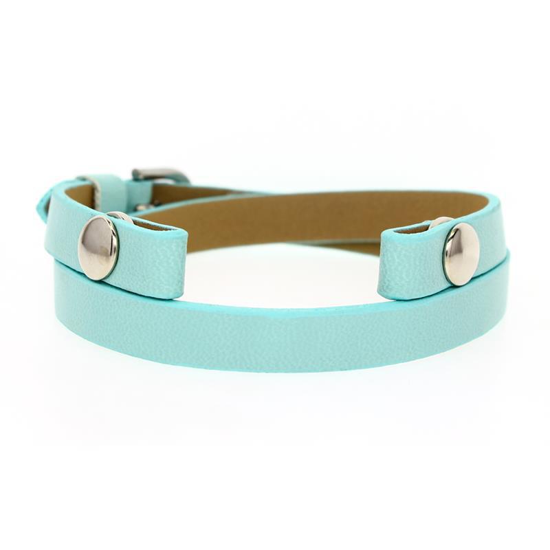 Leather Double Section Wrist Strap Bright Color Bracelet