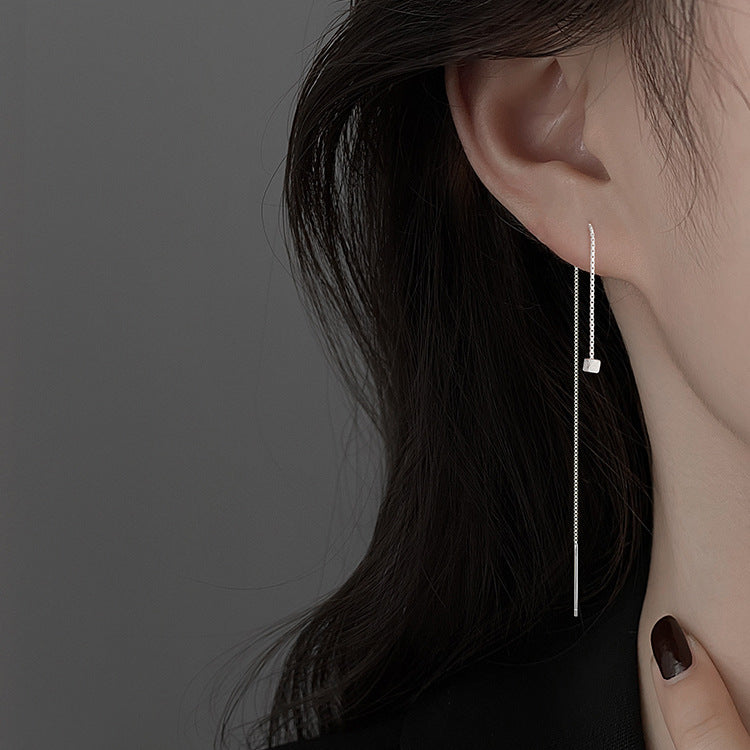 Women's Small Square Tassel Thread Light Luxury High-grade Korean Style Minority Rings
