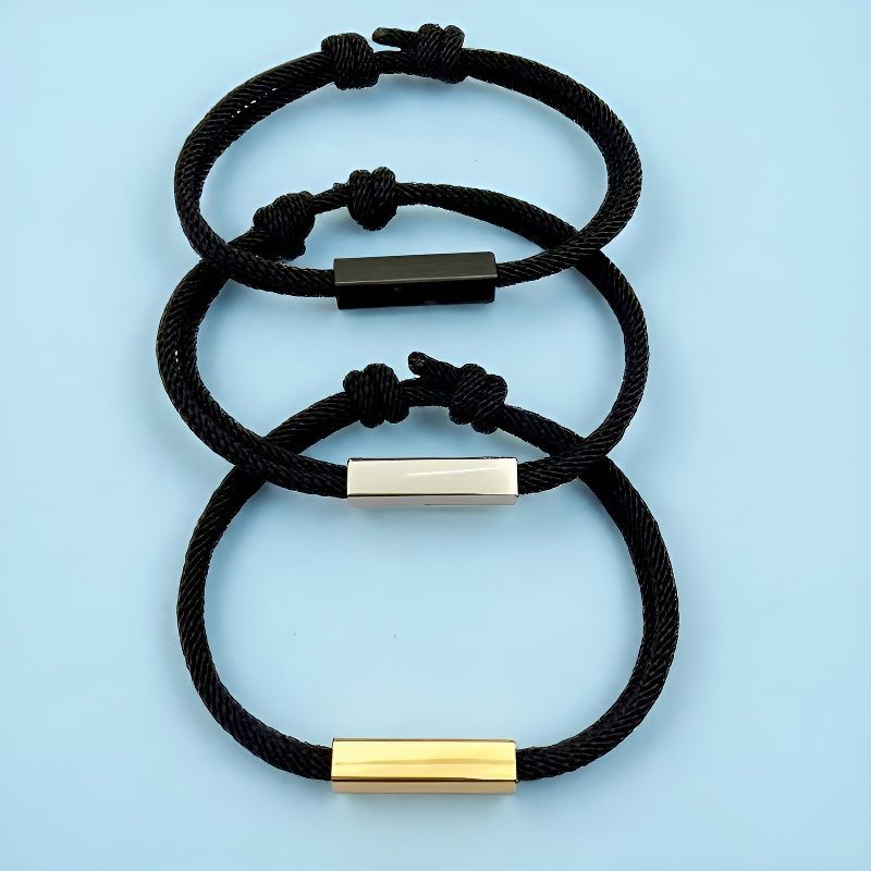 Knotted Mother's Day Woven Couple Brace Lace Engraved Bracelet