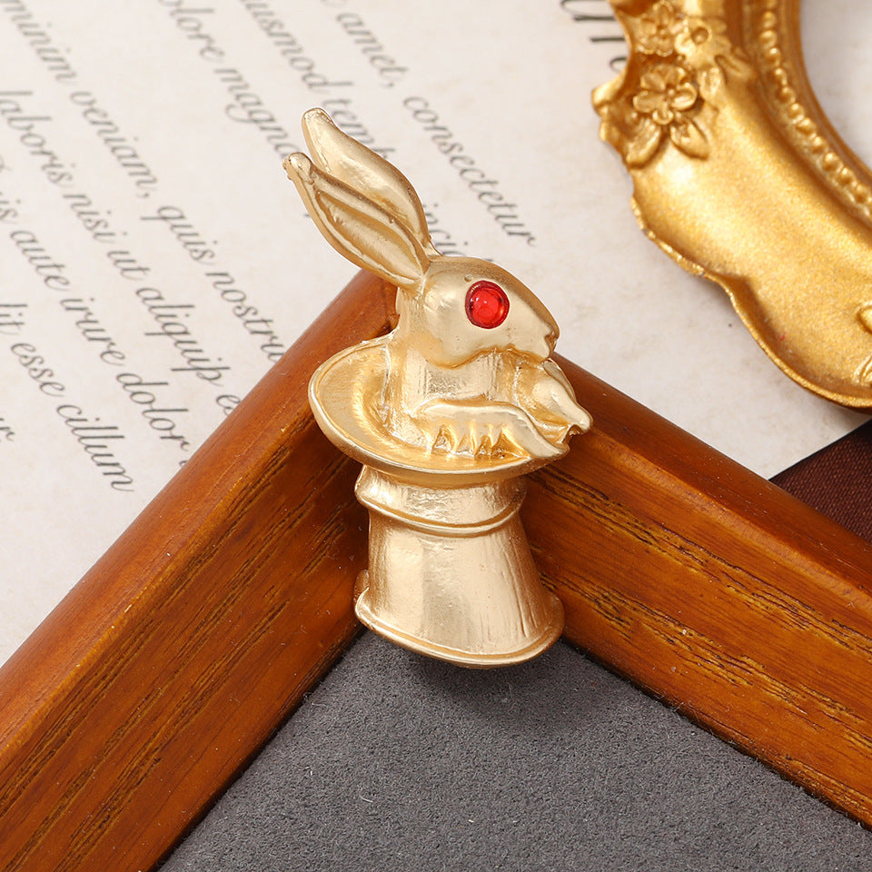 Rabbit Brooch Retro Animal Pin Cute Female Bag Brooches