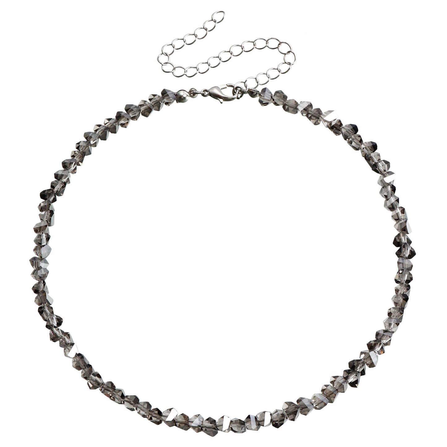 Women's Trendy Jewelry Personality Handmade Woven Beads Black Crystal For Necklaces