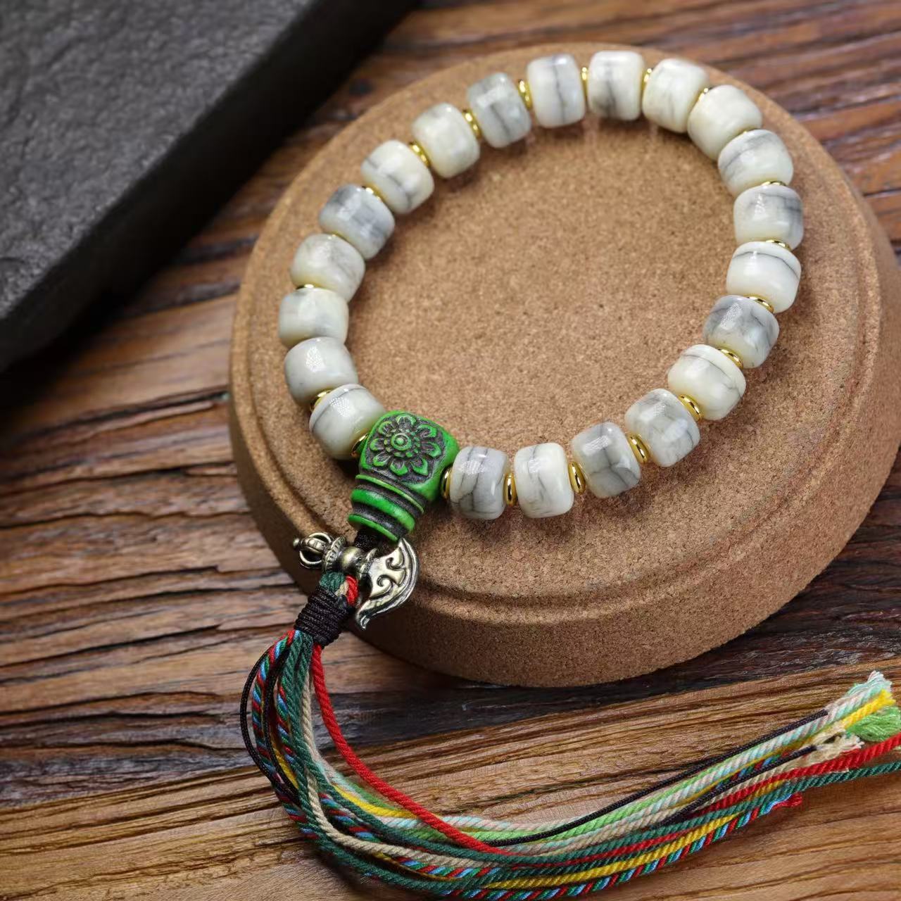 Women's & Men's Tibet Yak Bone Ethnic Style Turquoise Bracelet