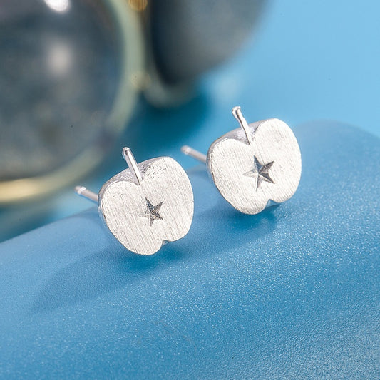 Women's Brushed Apple High-grade Design Unique Beautiful Stud Earrings