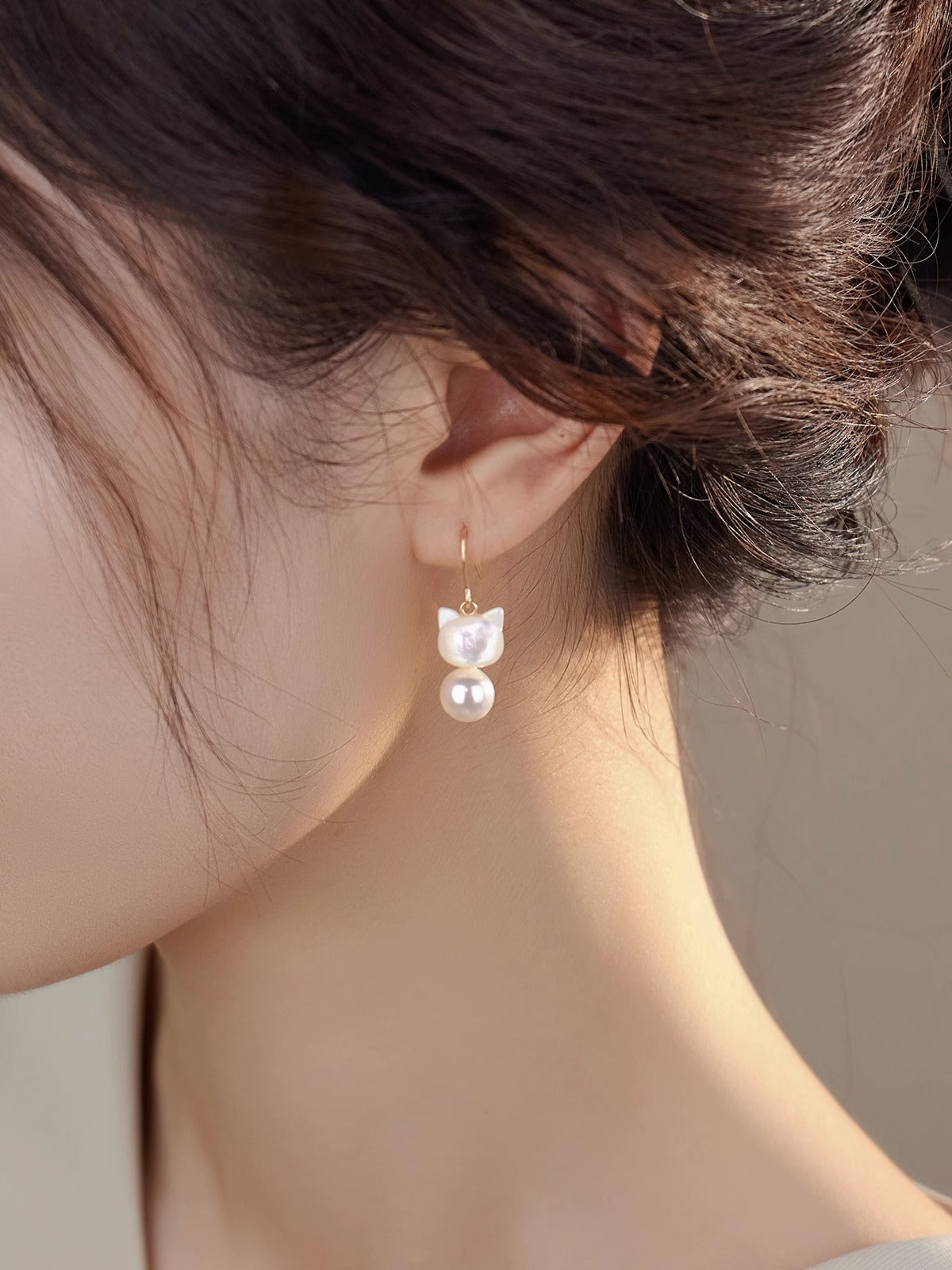 Cat Ear Clip Eardrop Niche Simple Earrings