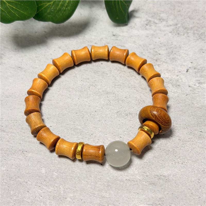 Women's & Men's Gold Sandalwood Hand-held Chain Buddha Prayer Beads String Plate Crafts Bracelet
