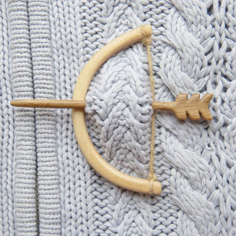 Wooden Brooch Winter Scarf Pin Animal Brooches