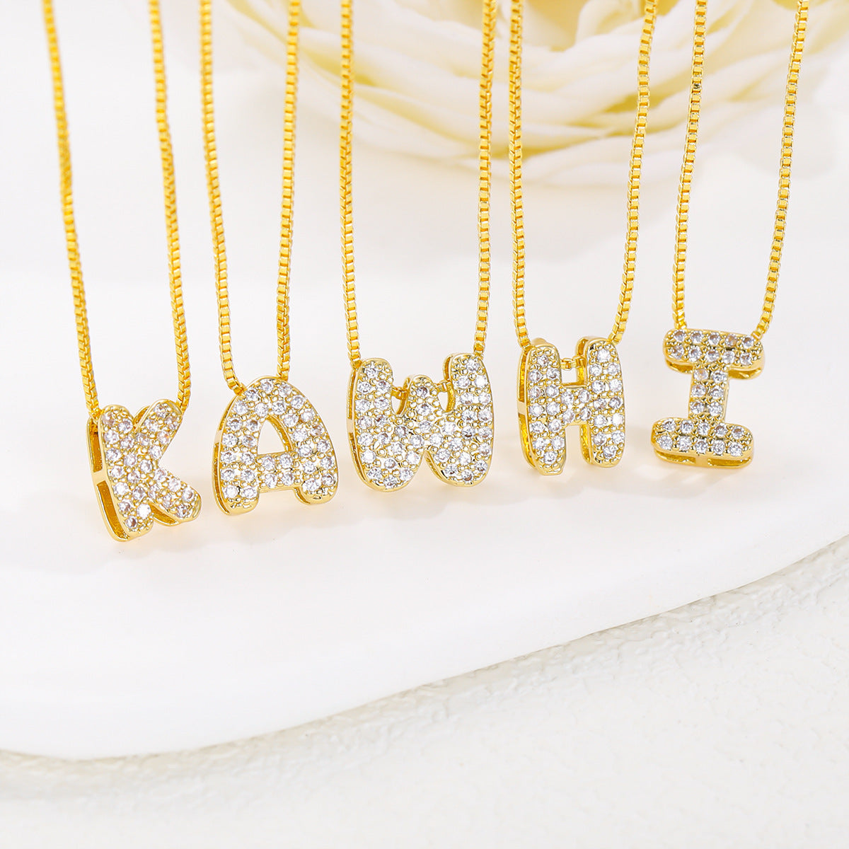 English Letter Small Cute Full Diamond Pendants