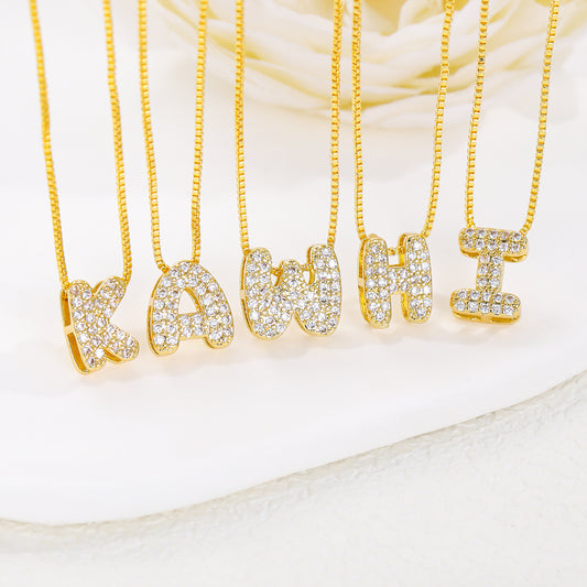 English Letter Small Cute Full Diamond Pendants