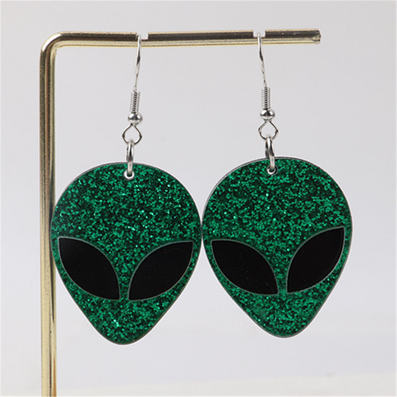 Alien Glitter Mask Fashion Spaceman Simple Stylish Earrings