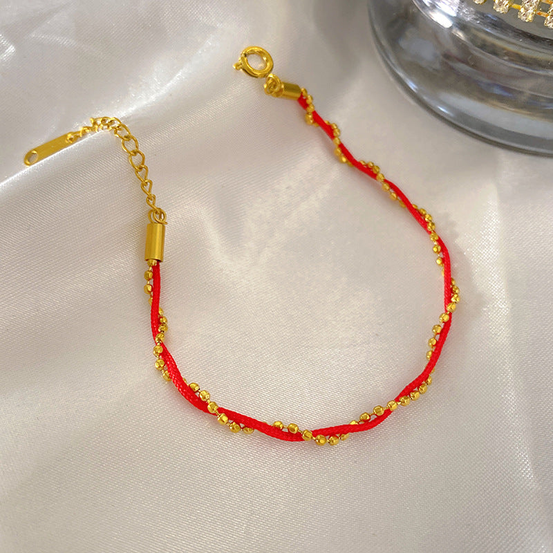 Women's & Men's Pair Korean Style Red Rope Braid Bracelet