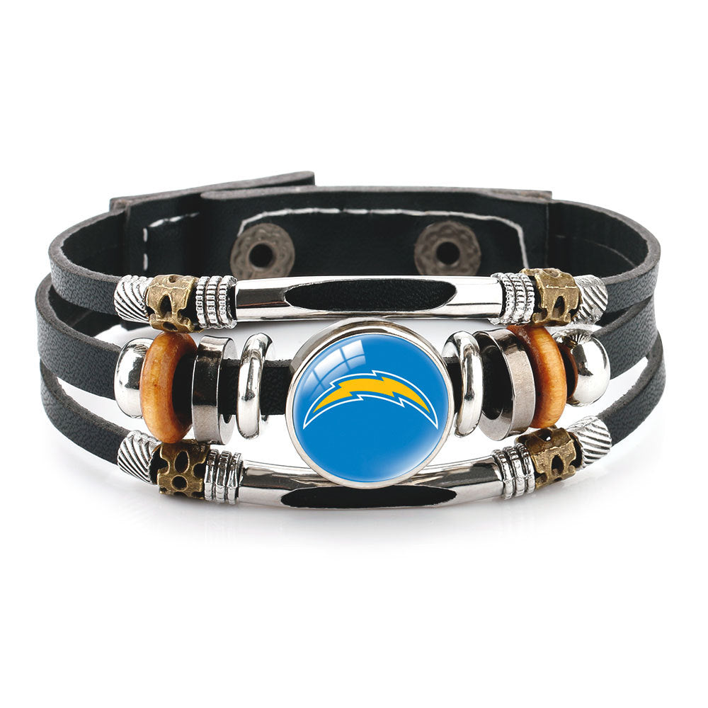 Genuine Leather Hand Professional Rugby League Team Time Stone Bracelet