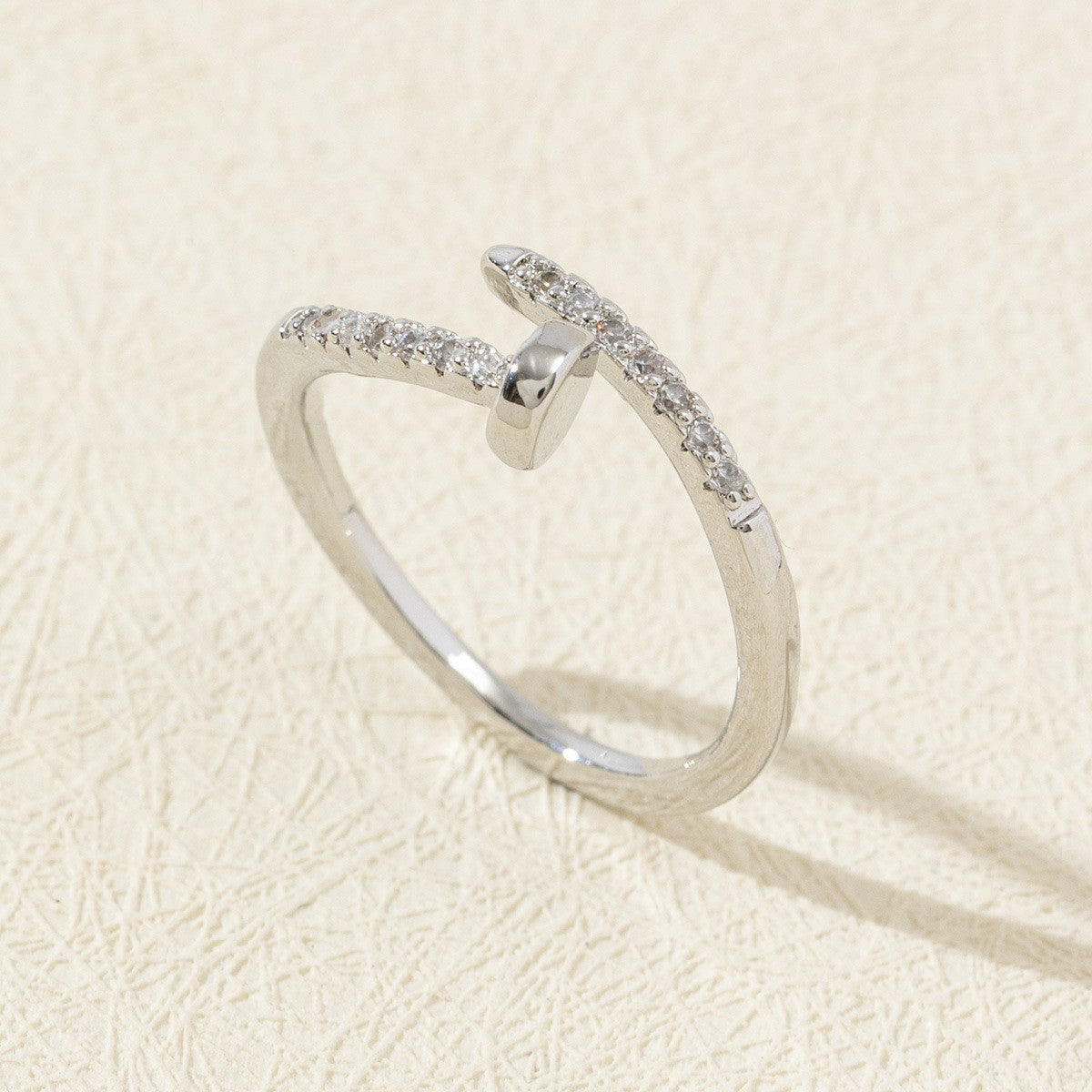 Cute Open Fashion Zircon Female Simple Ring