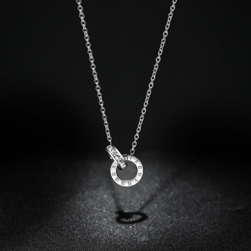 Women's Summer Diamond Titanium Steel For Light Luxury Clavicle Chain Necklaces