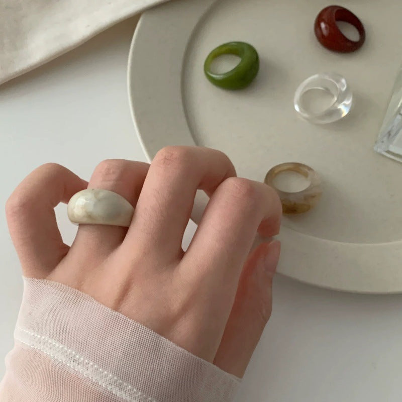 Wide Face Female Simple Personality High Rings