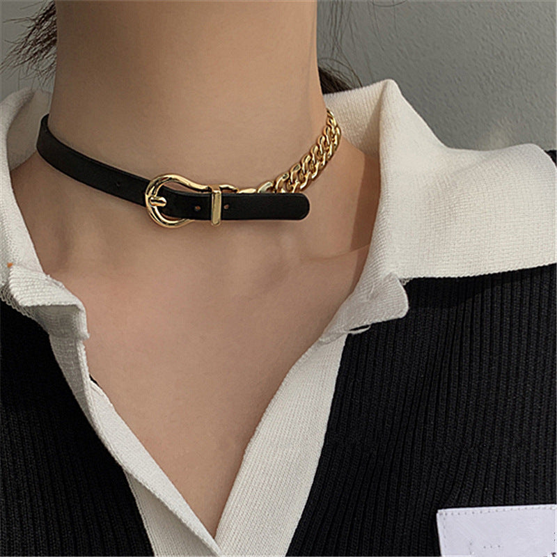 Women's Stitching Clavicle Fashion Personalized Punk Short Belts