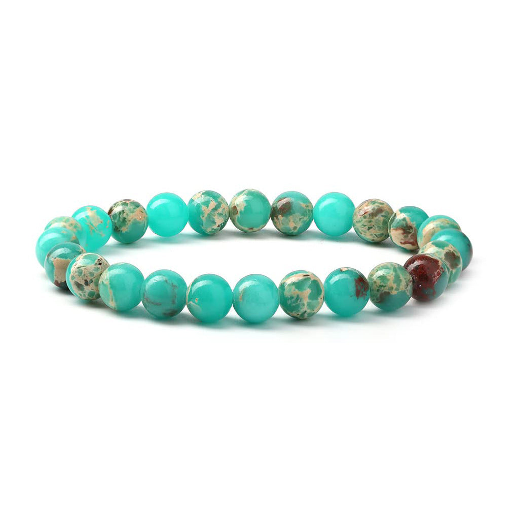 Natural Stone Turquoise Agate Bead Volcanic Frosted Bracelets