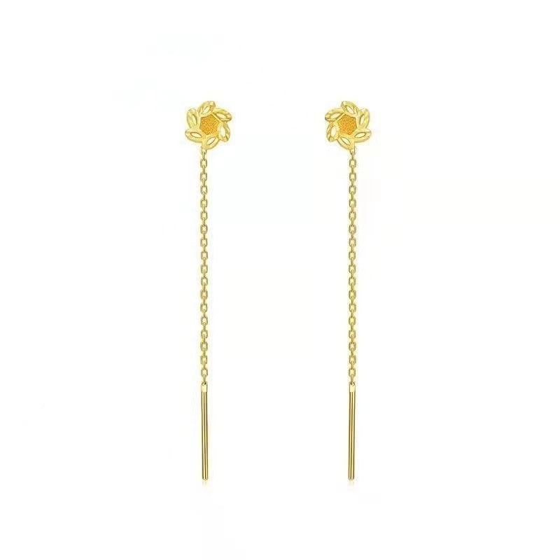 Women's Gold-plated Flowers Live Chain Boutique Fashion Ear Line