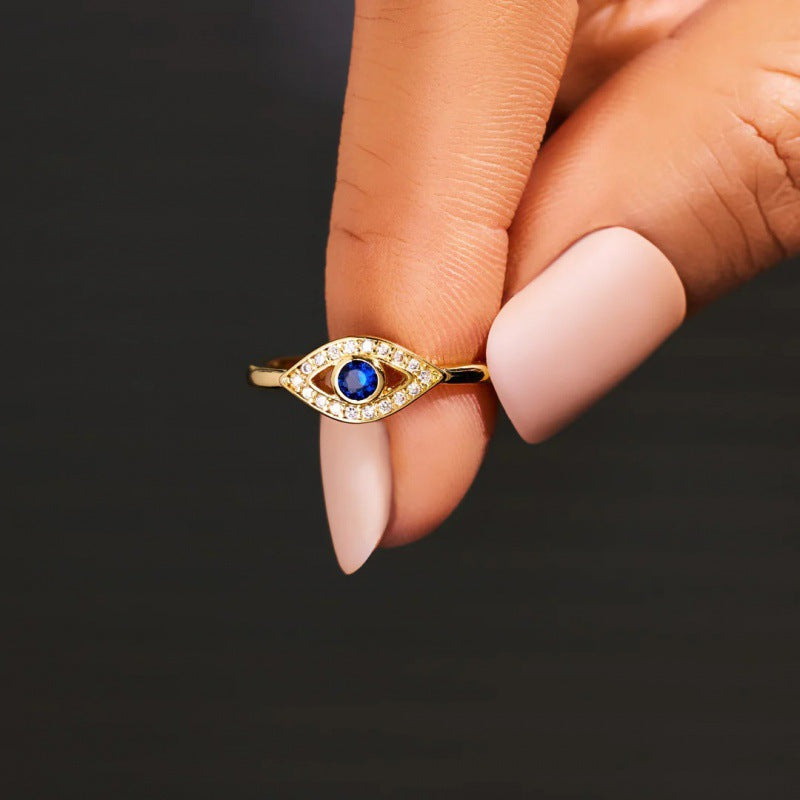Sier Devil's Eye Female Evil Forefinger Ring