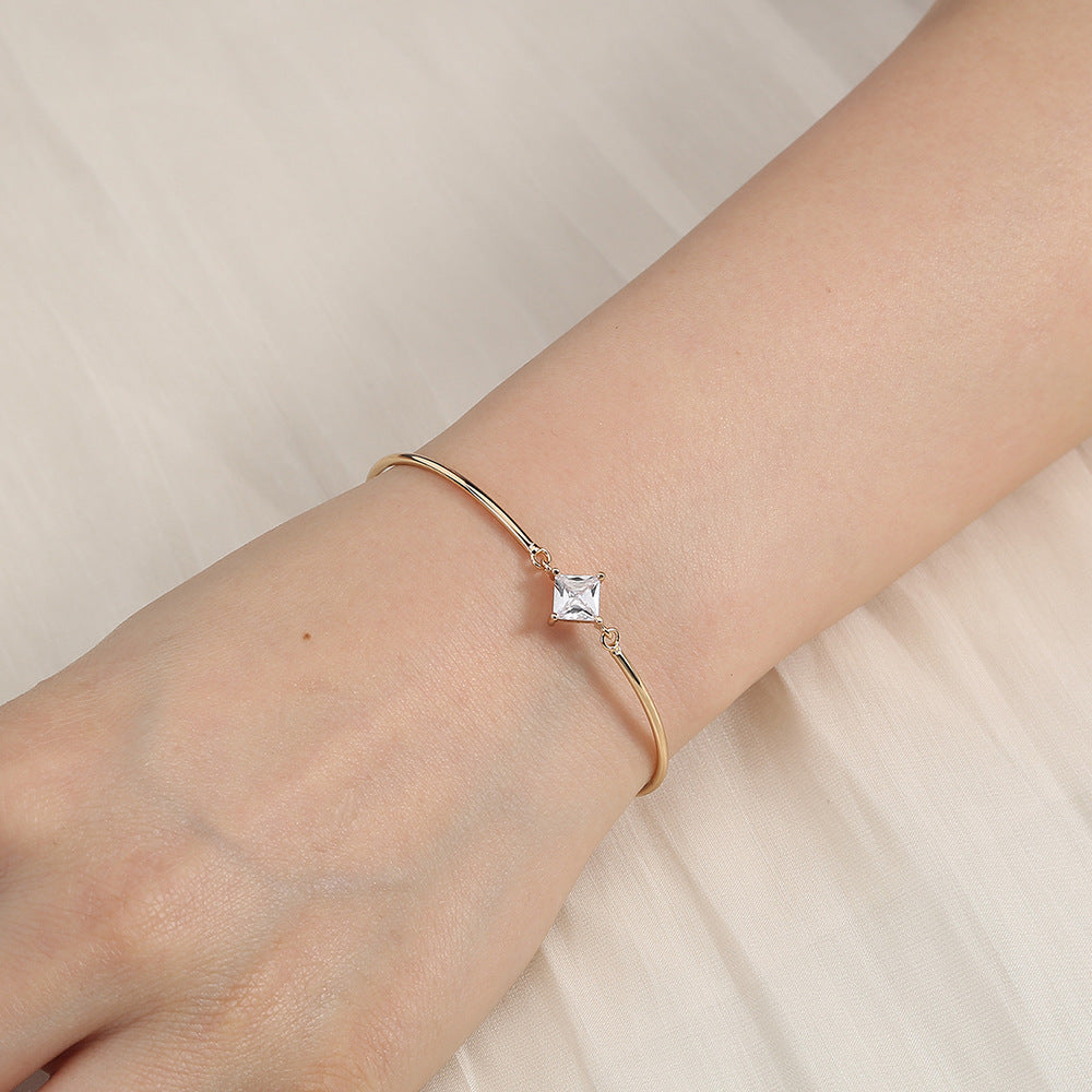 Women's Rhombus Zircon Metal Elbow Simple Temperamental Bracelets