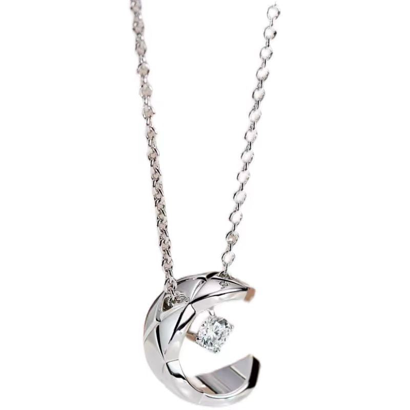Women's Style High Version V Gold Electroplating Craft Diamond Grid Sailor Necklace