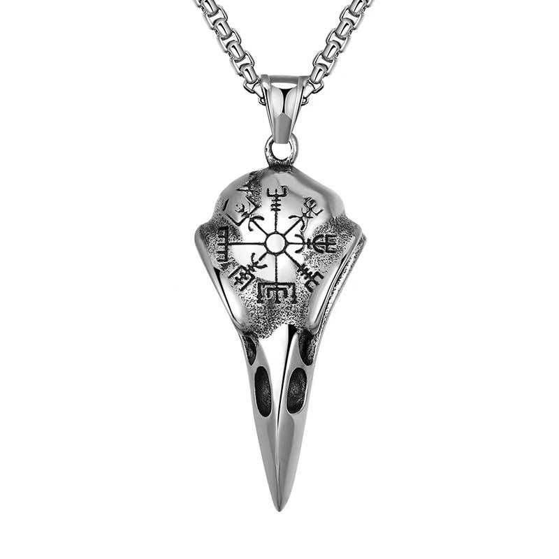 Stainless Steel Viking Pirate Symbol Vintage Crow Necklaces