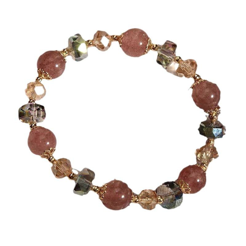Strawberry Crystal Fashion Female Live Glass Chipping Bracelets