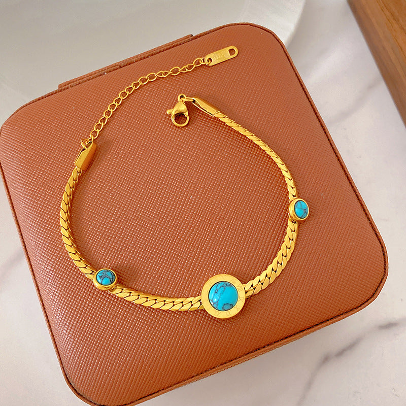 Light Luxury Micro Inlaid Zircon Woven Wire Mesh Fashion Temperament Bracelet