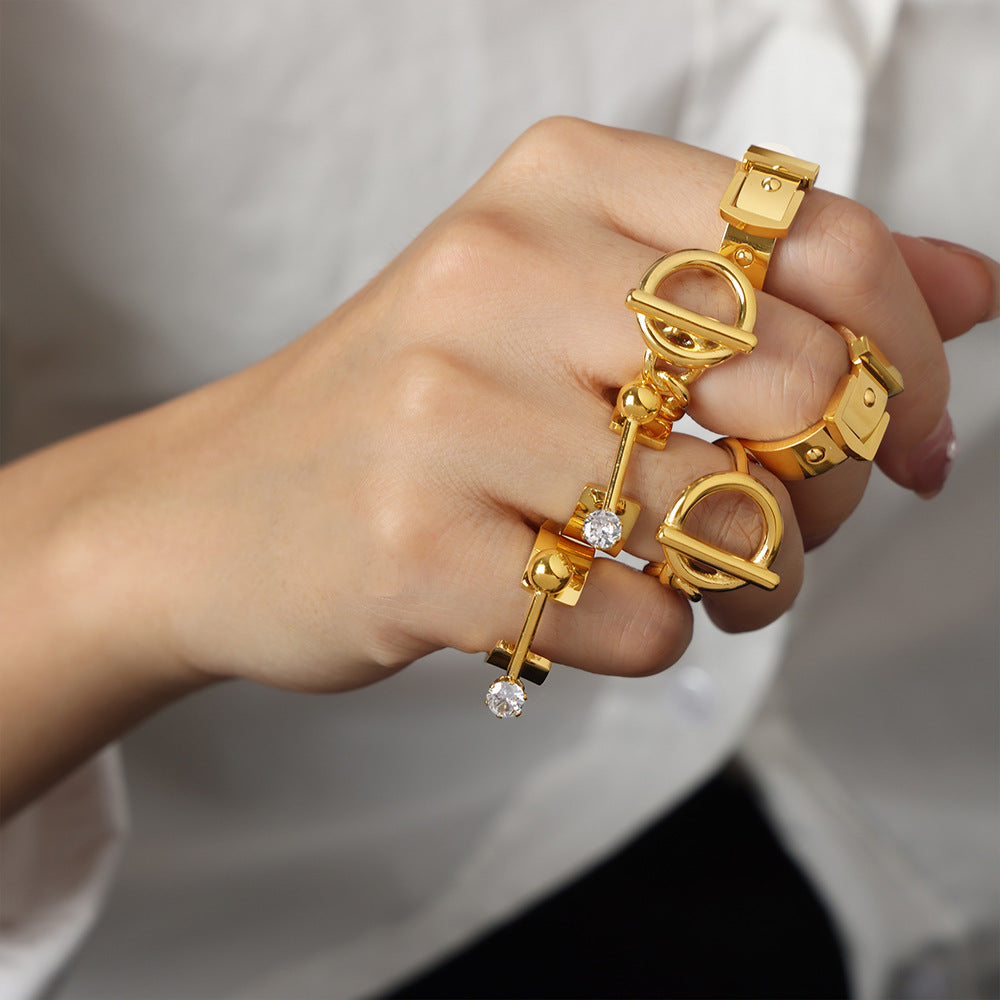 Mother Elegant Personalized Fashion Geometric Ornament Rings