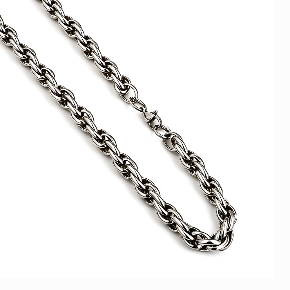 Women's & Men's Stainless Steel Twist Titanium Simple Personality Twisted Chunky Necklace
