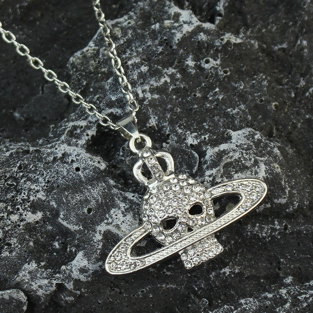 Punk Star Bone Saturn Halo Hipster With Personality Necklace