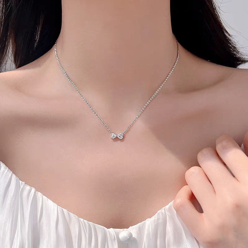 Ocean Heart Female With Hearts Clavicle Chain Necklace