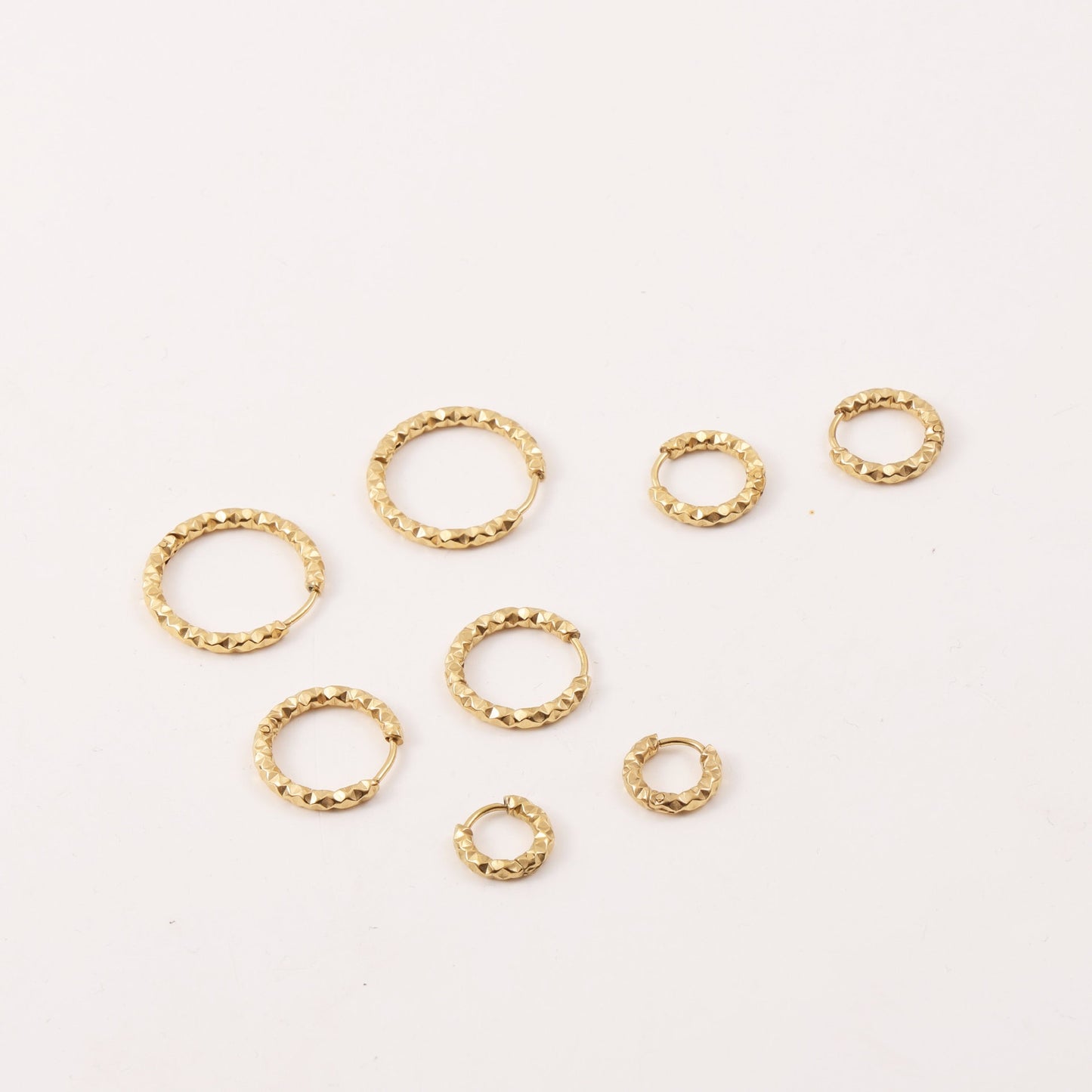 Crater Surface Can Be Opened Titanium Steel Gold Stud Earrings