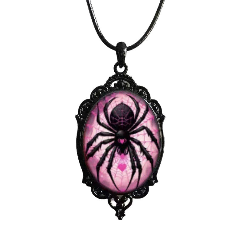 Halloween Blood Spider Round Web Vintage Earrings