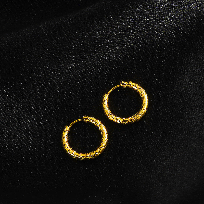 Clip Fashion Popular Knock Pattern Titanium Steel Ear Buckle