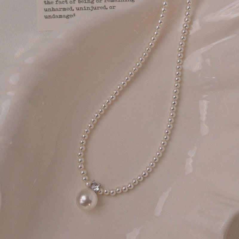 Women's Inlaid Zircon Pearl Light Luxury Minority Design Clavicle Chain Necklaces