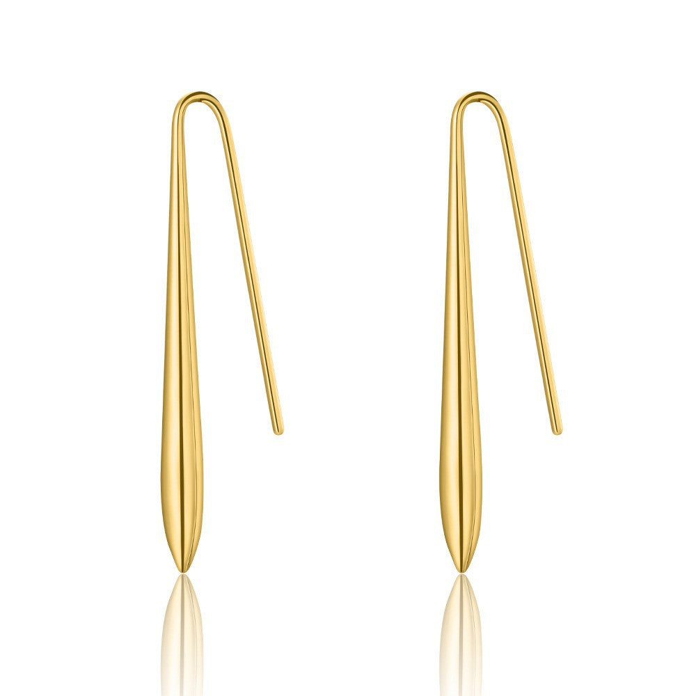 Oval Hollow Titanium Steel Ear Hook Fashion Rings
