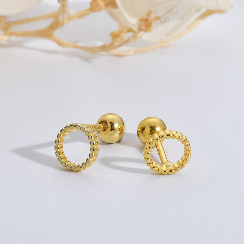 Screw Flower Geometric Bone Nail Female Temperamental Earrings