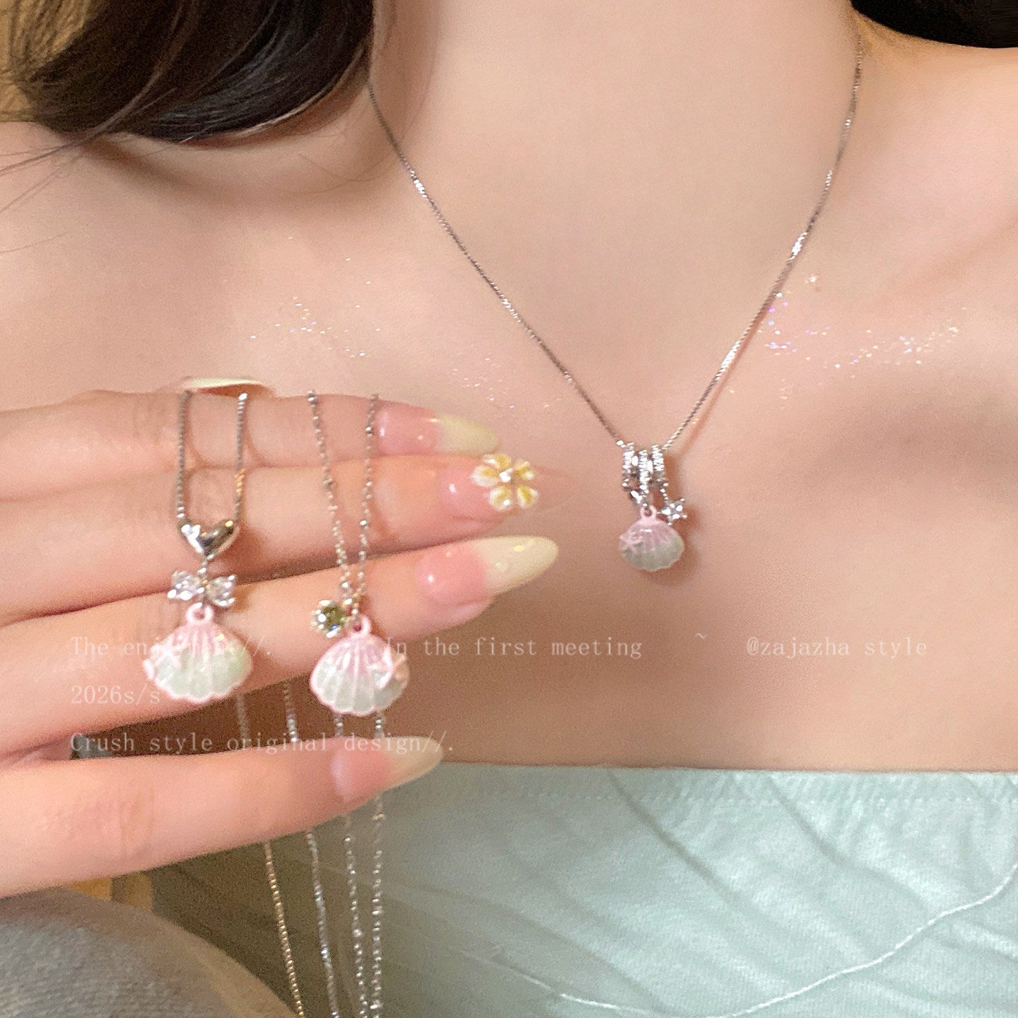 Women's Bow Shell For Design Sweet Clavicle Chain Necklace