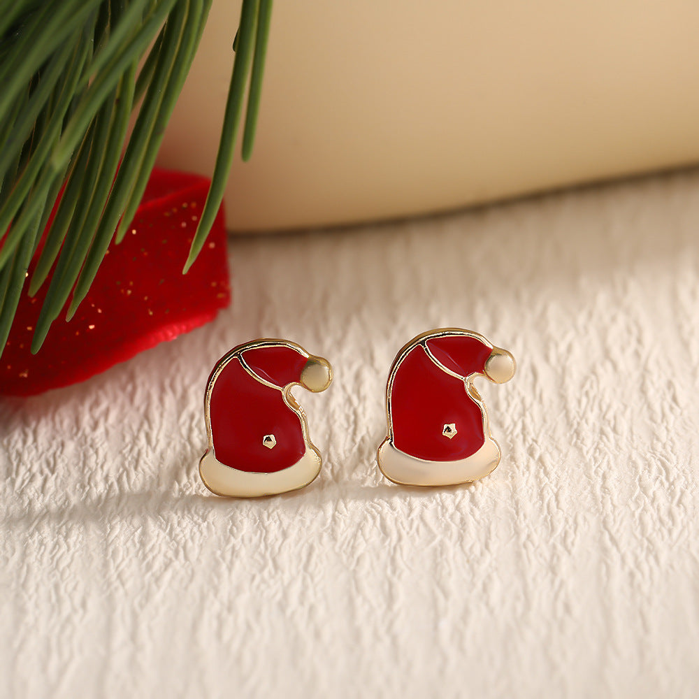 Fashion Elk Tree Snowflake Rhinestone Personalized Stud Earrings