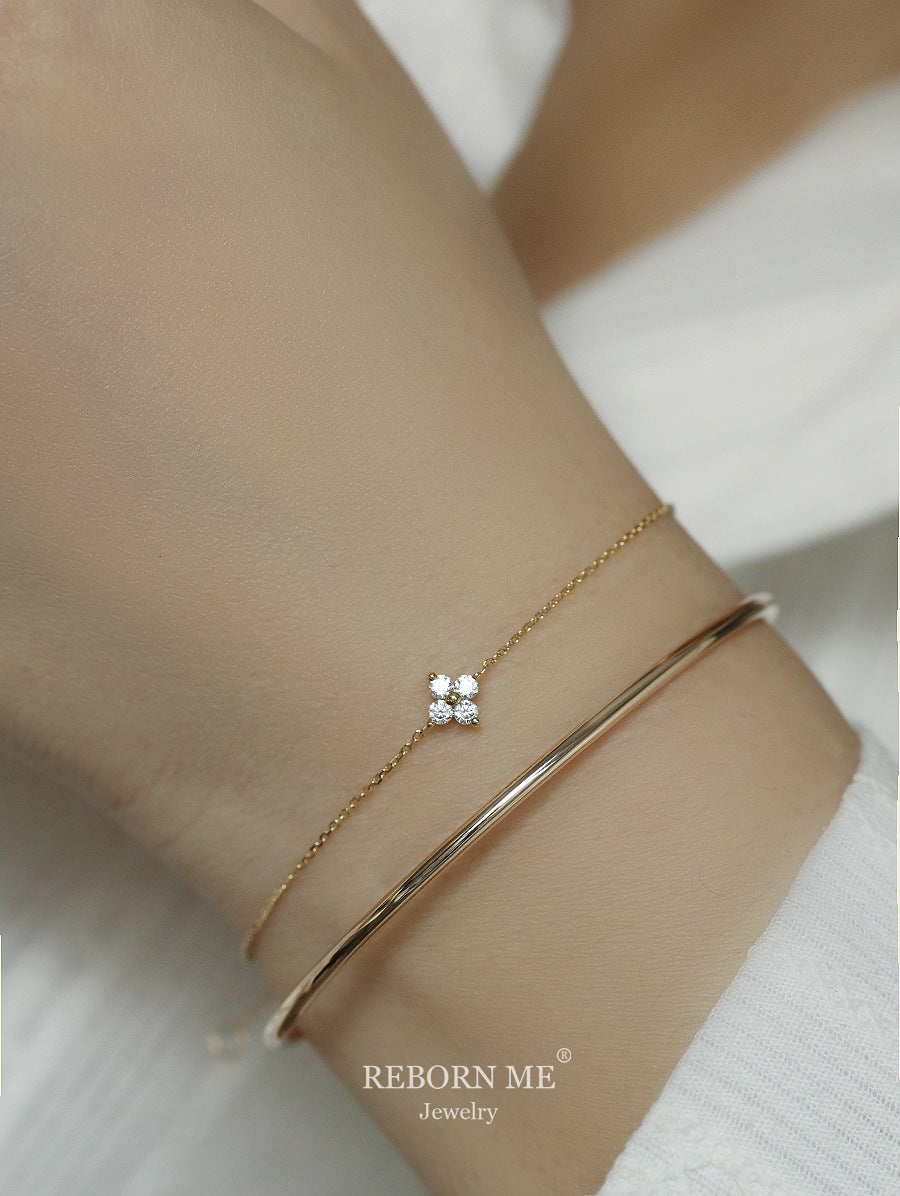 Women's Sterling Thin Mini Clover Special Interest Bracelets