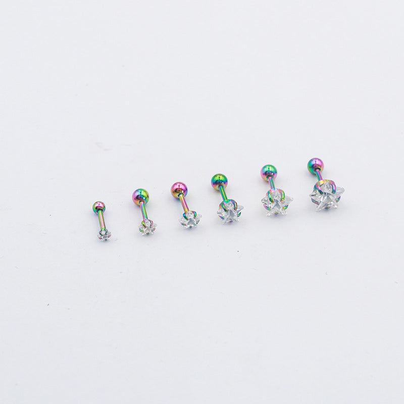 Women's Pentagram Simple Small Ears Ear Bone Rings