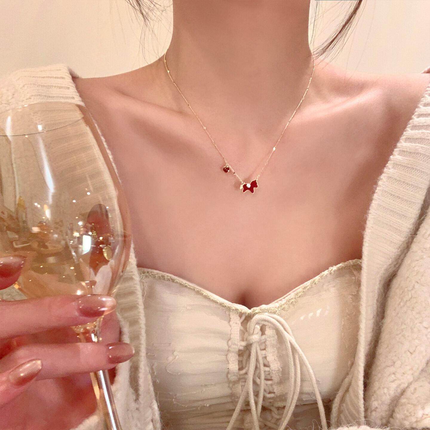 Life Red Heart Clavicle Chain Gifts For Necklace