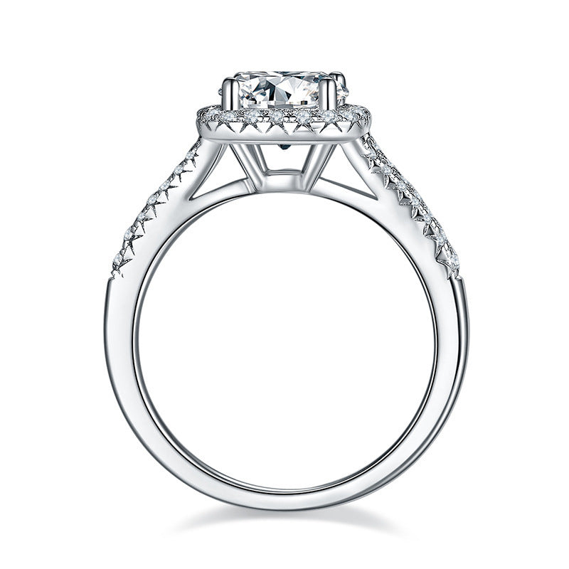 2 Karat Luxury Square Bag Female Full Diamond Four Claw Rings